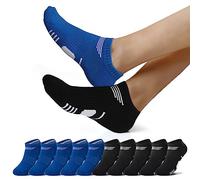 NUOZA Calze Uomo 39-42 Cotone Corti - Calze Sportive Da Uomo Antiodore e Traspirante Calzini Fantasmini Donna Running Ciclismo Trekking Tennis Calzini Invisibili Nero & Blu
