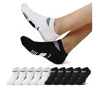 NUOZA Calzini Donna 35-38 Neri - Calze Donna Corti Cotone Fantasmini Donna Estivi Calzini Running Calze Fantasmini Donna Calzini Ciclismo Donna Tennis Calzini Invisibili Nero & Bianco