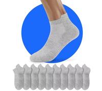 NUOZA Calzini Donna Corti Ciclismo Tennis Running Sportivi Cotone Traspirante Grigio Uomo Estivi Corte Calze 39-42 10 Paia Invisibili Claze
