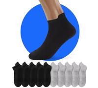 NUOZA Calzini Uomo Corti Traspirante Trekking Sportivi Donna Running Cotone Nero Estivi Corte Calze Tennis 47-50 10 Paia Grigio Fantasmini