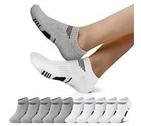 NUOZA Calzini Uomo Cotone Corti - Calze Sportive Da Uomo Estivi Calzini Sportivi Antiodore e Traspirante Calze Uomo Corte Calzini Ciclismo Uomo Bianco & Grigio