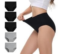 NUOZA Slip Donna Cotone Vita Alta Mutande Donna Taglie Forti Intimo Mutande Mestruali Briefs Culotte Cotone Post Parto Invisibili Nero Grigio 3XL