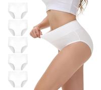 NUOZA Slip Donna Cotone Vita Alta Mutande Donna Taglie Forti Intimo Mutande Mestruali Briefs Culotte Post Parto Invisibili Ciclo Bianco 3XL