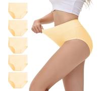 NUOZA Slip Donna Cotone Vita Alta Mutande Donna Taglie Forti Intimo Mutande Mestruali Briefs Culotte Post Parto Invisibili Ciclo Beige 3XL