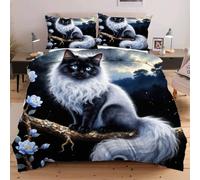 Nuphtun Biancheria da Letto Grandi Dimensioni 260x240 Gatti Animali, Set 3D di Altissima Qualità | Tessuto Ultra Resistente e Durevole, Ideale per Famiglie e Ospitalità di Lusso B253
