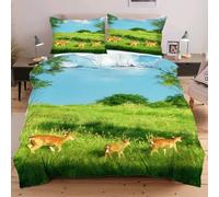 Nuphtun Completo Letto 135x200 Animale Cervo, Set con Copripiumino e 2 Federe, Tessuto in Microfibra Resistente, Ideale per Uso Quotidiano, Mantiene la Forma e il Colore nel Tempo W274
