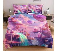 Nuphtun Completo Letto 135x200 Città Celeste, Set con Copripiumino e 2 Federe, Tessuto in Microfibra Resistente, Ideale per Uso Quotidiano, Mantiene la Forma e il Colore nel Tempo W244