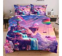 Nuphtun Completo Letto 135x200 Città Celeste, Set con Copripiumino e 2 Federe, Tessuto in Microfibra Resistente, Ideale per Uso Quotidiano, Mantiene la Forma e il Colore nel Tempo W242