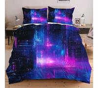 Nuphtun Completo Letto 135x200 Mondo del Futuro, Set con Copripiumino e 2 Federe, Tessuto in Microfibra Resistente, Ideale per Uso Quotidiano, Mantiene la Forma e il Colore nel Tempo W178