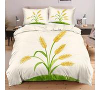 Nuphtun Completo Letto 135x200 Spiga di Grano, Set con Copripiumino e 2 Federe, Tessuto in Microfibra Resistente, Ideale per Uso Quotidiano, Mantiene la Forma e il Colore nel Tempo W250