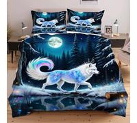 Nuphtun Completo Letto 140x200 Lupo Animale, Set con Copripiumino e 2 Federe, Tessuto in Microfibra Resistente, Ideale per Uso Quotidiano, Mantiene la Forma e il Colore nel Tempo B116