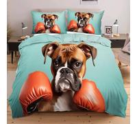 Nuphtun Completo Letto Matrimoniale 200x200 Animale Cane, Stampa 3D Vivaci e Nitidi con 2 Federe | Microfibra Durevole e Facile da Curare, Trasforma il Tuo Letto in un'Opera d'Arte W349