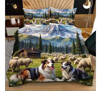 Nuphtun Completo Letto Matrimoniale 200x200 Cane Da Pastore, Stampa 3D Vivaci e Nitidi con 2 Federe | Microfibra Durevole e Facile da Curare, Trasforma il Tuo Letto in un'Opera d'Arte N389