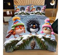 Nuphtun Completo Letto Matrimoniale 200x200 Passero Colorato, Stampa 3D Vivaci e Nitidi con 2 Federe | Microfibra Durevole e Facile da Curare, Trasforma il Tuo Letto in un'Opera d'Arte N377