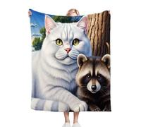 Nuphtun Coperta Matrimoniale Pile 220x240Animale Gatto, Coperta Conforto Totale 220x240 cm | Misure King Size, Tessuto Pregiato e Duraturo nel Tempo, Esperienza di Sonno di Lusso D158