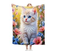 Nuphtun Coperta Pile 150x200 Animale Gatto, Coperta 3D in Peluche 150x200 cm | Misura Matrimoniale, Perfetta per Letto a Due Piazze e Serate in Famiglia, Regala Comfort Avvolgente D183