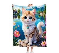 Nuphtun Coperta Pile 150x200 Animale Gatto, Coperta 3D in Peluche 150x200 cm | Misura Matrimoniale, Perfetta per Letto a Due Piazze e Serate in Famiglia, Regala Comfort Avvolgente D163