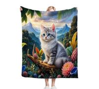 Nuphtun Coperta Pile Matrimoniale 240 x 260 Animale Gatto, Coperta XXL Super Morbida 240x260 cm | Multiuso Come Copriletto o Plaid da Salotto, Calda e Leggera, Protezione dal Freddo D151