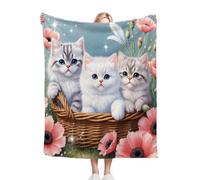 Nuphtun Coperta Pile Singolo 130x150 Animale Gatto, Coperta in Peluche Microfibra 130x150 cm | Morbidezza Estrema e Lavabile in Lavatrice, Ideale per Divano e Relax Serale D189