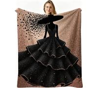 Nuphtun Coperta Pile Singolo 130x150 cm Ragazza Nera, Coperta in Peluche Microfibra, Morbidezza e Pelle Amica, Lavabile in Lavatrice, Perfetta per Divano e Momenti di Relax, AW6212