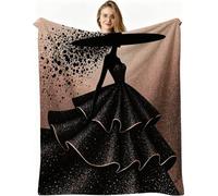 Nuphtun Coperta Plaid Matrimoniale 150x200 cm Ragazza Nera, Coperta in Peluche Lussuosa Formato Extra per Piazza e Mezza, Anti-Piega e Resistente, Offre Calore Senza Peso, AW6915