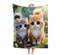 Nuphtun Coperta Plaid Matrimoniale in Pile 150x200Animale Gatto, Coperta 3D Effetto Peluche 150x200 cm | Formato Matrimoniale, Ideale per Letti a Due Piazze e Serate Film D148