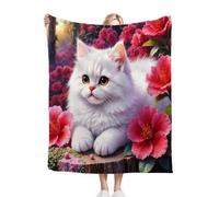 Nuphtun Coperta Plaid Matrimoniale in Pile 180x200Animale Gatto, Coperta Peluche Extra Morbida 180x200 cm | Dimensione Queen Size, Mantiene Forma e Colori dopo Lavaggi D128