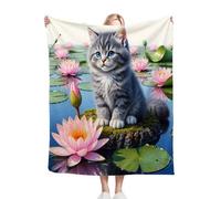 Nuphtun Coperta Plaid Matrimoniale in PileAnimale Gatto, Coperta Extra Large Premium 240x260 cm | Multifunzionale come Copriletto o Plaid Design, Interni Ricercati e Stilizzati D176