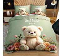 Nuphtun Copripiumino Singolo 135x200 cm Cuore Colorato, Copripiumini 150x200 cm In Morbida Microfibra Adatto a Tutte le Stagioni, Set Biancheria da Letto + Chiusura Lampo con 2 Federe