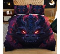 Nuphtun Copripiumino Singolo 135x200 cm Maschera Rossa Da Mostro, Copripiumini 150x200 cm In Morbida Microfibra Adatto a Tutte le Stagioni, Set Biancheria da Letto + Chiusura Lampo con 2 Federe