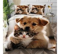 Nuphtun Copripiumino Una Piazza e Mezza Cane Giallo Chiaro, Copripiumini 200x200 per Adolescenti Adulti, Antipiega Biancheria da Letto in Microfibra per Camera da Letto Decorazione,AQ832