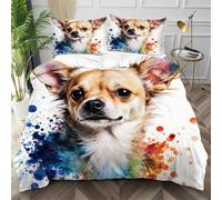 Nuphtun Copripiumino Una Piazza e Mezza Cane Giallo Chiaro, Copripiumini 200x200 per Adolescenti Adulti, Antipiega Biancheria da Letto in Microfibra per Camera da Letto Decorazione,AQ1684