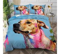 Nuphtun Copripiumino Una Piazza e Mezza Cane Giallo Chiaro, Copripiumini 200x200 per Adolescenti Adulti, Antipiega Biancheria da Letto in Microfibra per Camera da Letto Decorazione,AQ1696