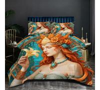 Nuphtun Piumino 240x260 con 2 Federe | Donna Verde, Peso 2.7 kg, Microfibra Soffice con 2 Federe, Massima Copertura, Per Letti Extra Large, Esperienza di Sonno Sontuosa O340