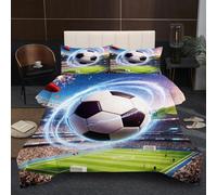 Nuphtun Piumino Extra Large 220x240 | Calcio, Stampa 3D, Tessuto in Microfibra, Cotone 200 GSM, Ampio e Confortevole, Ideale per Famiglie, Comfort Condiviso e Pratico B318