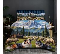 Nuphtun Piumino Extra Large 240x260 cm | Cane Da Pastore, Set Completo Letto, Stampa 3D Piumino, 2 Federe 50 x 80 cm, Peso 2.7 kg, Imbottitura in Cotone, Cotone 200 GSM O389