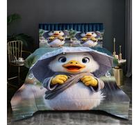 Nuphtun Piumino Matrimoniale 150x200 | Anatra Animale, Microfibra Ipopolare, Completo di 2 Federe, Per Tutte le Stagioni, Adatto a Studenti, Cotone 200 GSM, Ottimo Rapporto Qualità-Prezzo O372