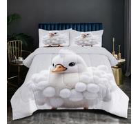 Nuphtun Piumino Matrimoniale 150x200 | Anatra Bianca, Microfibra Ipopolare, Completo di 2 Federe, Per Tutte le Stagioni, Adatto a Studenti, Cotone 200 GSM, Ottimo Rapporto Qualità-Prezzo O334