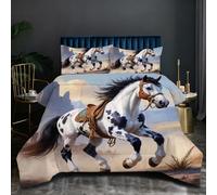 Nuphtun Piumino Matrimoniale 150x200 cm | Cavallo Bianco, Microfibra con 2 Federe 50 x 80 cm, Ideale per Coppie, Comfort Condiviso, Sonno Sereno e Accogliente in Due, Cotone 200 GSM O141