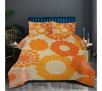 Nuphtun Piumino Matrimoniale 240x260 Cerchio Arancione, Set Copripiumini 240x260 in Morbida Microfibra, 3 Pezzi Biancheria da Letto con 2 Federe 50x80 Adatto a Tutte le Stagioni