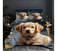 Nuphtun Piumino Queen Size 200x200 cm | Cane Marrone, Peso 1.8 kg, Microfibra Soffice con 2 Federe, Per Letti Ampi, Lusso e Comfort in Ogni Notte, Imbottitura in Cotone O40