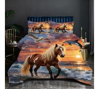 Nuphtun Piumino Queen Size 200x200 cm | Cavallo Marrone, Peso 1.8 kg, Microfibra Soffice con 2 Federe, Per Letti Ampi, Lusso e Comfort in Ogni Notte, Imbottitura in Cotone O16