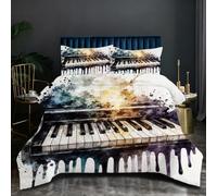 Nuphtun Piumino Queen Size 200x200 cm | Pianoforte Grigio, Peso 1.8 kg, Microfibra Soffice con 2 Federe, Per Letti Ampi, Lusso e Comfort in Ogni Notte, Imbottitura in Cotone T50