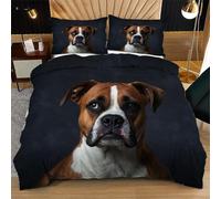 Nuphtun Set Biancheria da Letto Singolo 135x200 cm Cane Marrone, Copripiumino Singolo 135x200 cm con 2 Federe 50x80, Copripiumini In Morbida Microfibra per Bambini Adulti