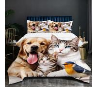 Nuphtun Set Completo Letto 200x200 | Animale Marrone, Peso 1.8 kg, Stampa 3D Morbida Microfibra con 2 Federe, Imbottitura in Cotone, per Camera Matrimoniale, Eleganza e Funzionalità in Uno O213