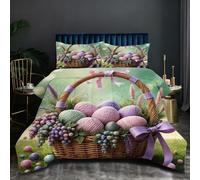 Nuphtun Set Completo Letto 200x200 | Cesto Colorato, Peso 1.8 kg, Stampa 3D Morbida Microfibra con 2 Federe, Imbottitura in Cotone, per Camera Matrimoniale, Eleganza e Funzionalità in Uno T235