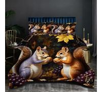 Nuphtun Set Completo Letto 200x200 | Scoiattolo Marrone, Peso 1.8 kg, Stampa 3D Morbida Microfibra con 2 Federe, Imbottitura in Cotone, per Camera Matrimoniale, Eleganza e Funzionalità in Uno O337