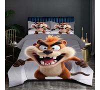 Nuphtun Set Completo Letto 200x200 | Topo Marrone, Peso 1.8 kg, Stampa 3D Morbida Microfibra con 2 Federe, Imbottitura in Cotone, per Camera Matrimoniale, Eleganza e Funzionalità in Uno O387