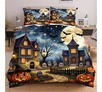 Nuphtun Set Copripiumino 220x240 cm Casa Stregata, Set 3D con Misura Speciale Allungata, Microfibra Ipopiegante e Semplice da Gestire, Un Investimento in Comfort e Stile A10