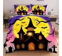 Nuphtun Set Copripiumino 220x240 cm Casa Stregata, Set 3D con Misura Speciale Allungata, Microfibra Ipopiegante e Semplice da Gestire, Un Investimento in Comfort e Stile A22